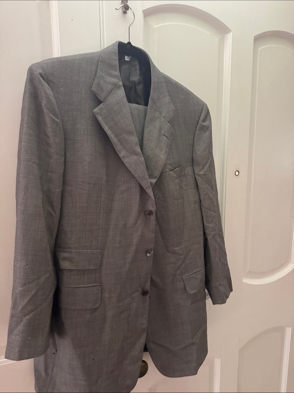 Brioni Gray Men's Single-Breasted Wool Suit Jacket